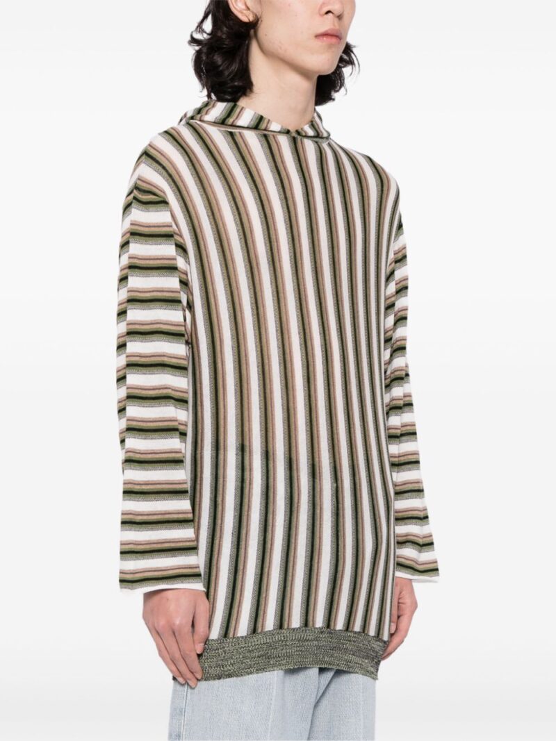VITELLI striped linen-blend hoodie
