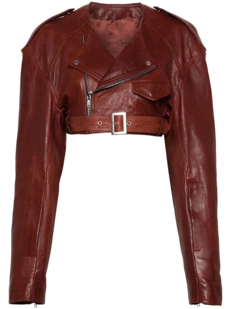 Rick Owens  Micro Biker cropped jacket