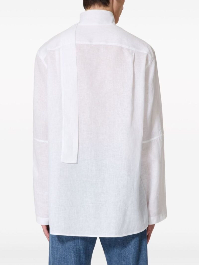 Valentino Garavani neck-tie linen shirt