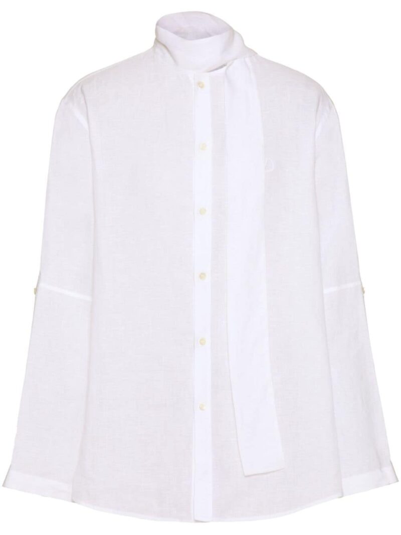Valentino Garavani neck-tie linen shirt
