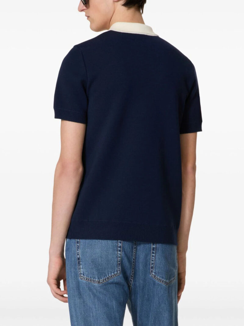 Valentino Garavani  contrast-trim fine-knit polo shirt