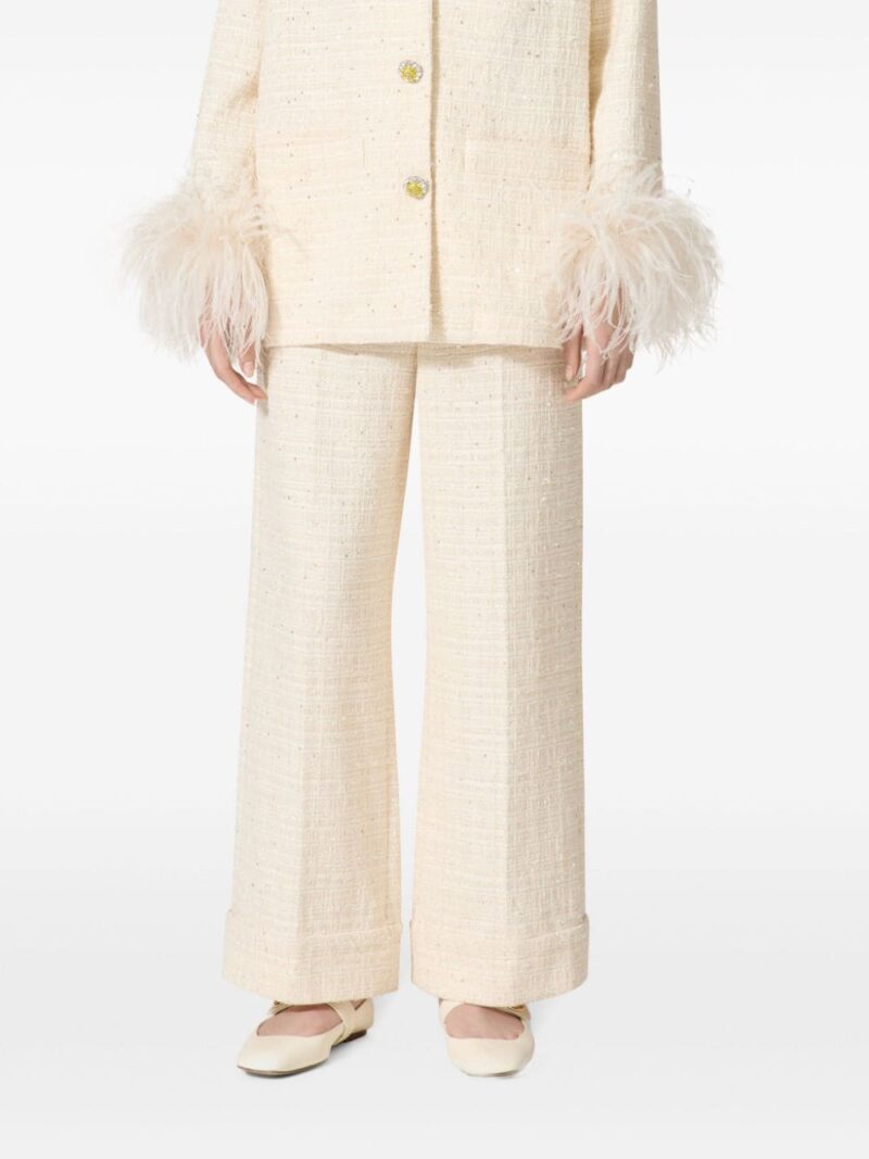 Valentino Garavani  turn-up hem wide-leg trousers