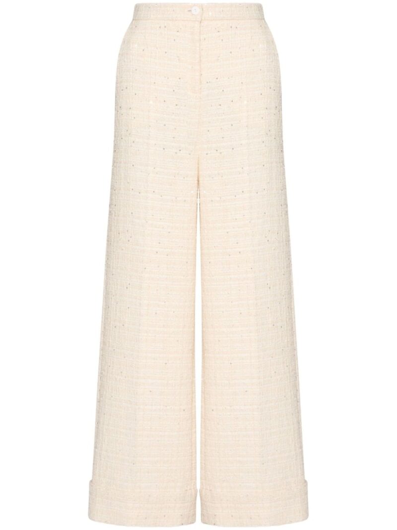 Valentino Garavani  turn-up hem wide-leg trousers