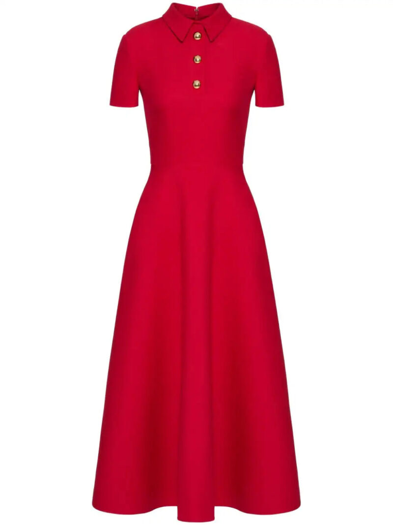 Valentino Garavani  short-sleeve polo-collar maxi dress