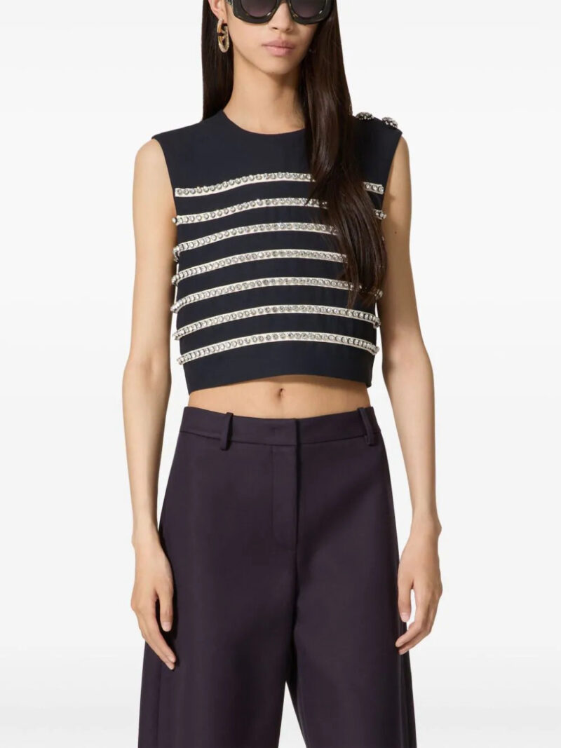 Valentino Garavani crystal-embellished sleeveless top
