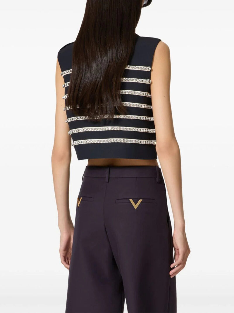Valentino Garavani crystal-embellished sleeveless top