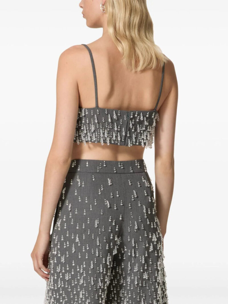 Valentino Garavani crystal-embellished knitted tank top