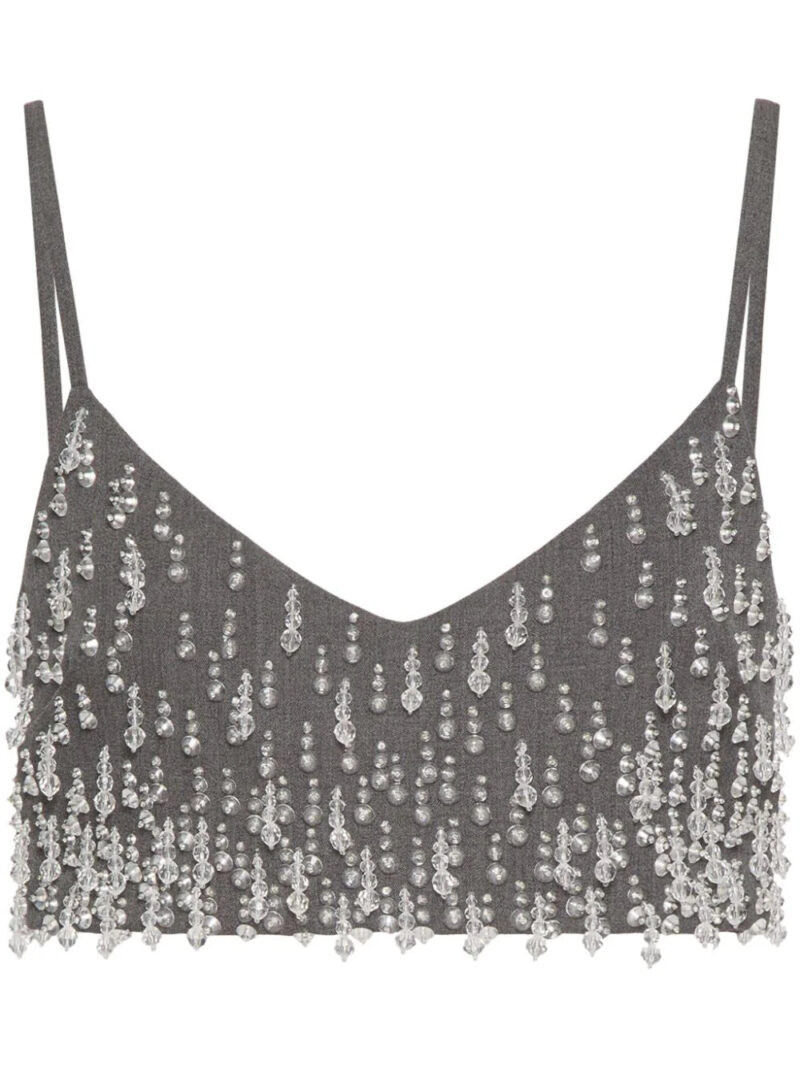 Valentino Garavani  crystal-embellished knitted tank top