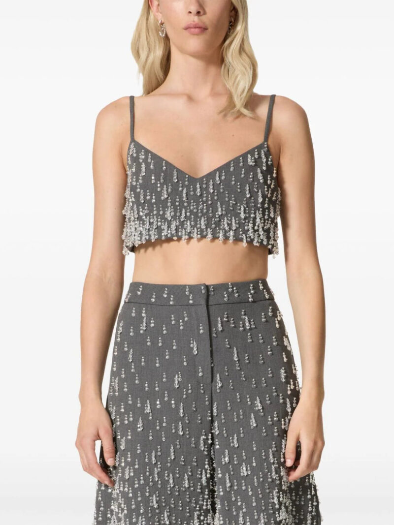 Valentino Garavani crystal-embellished knitted tank top