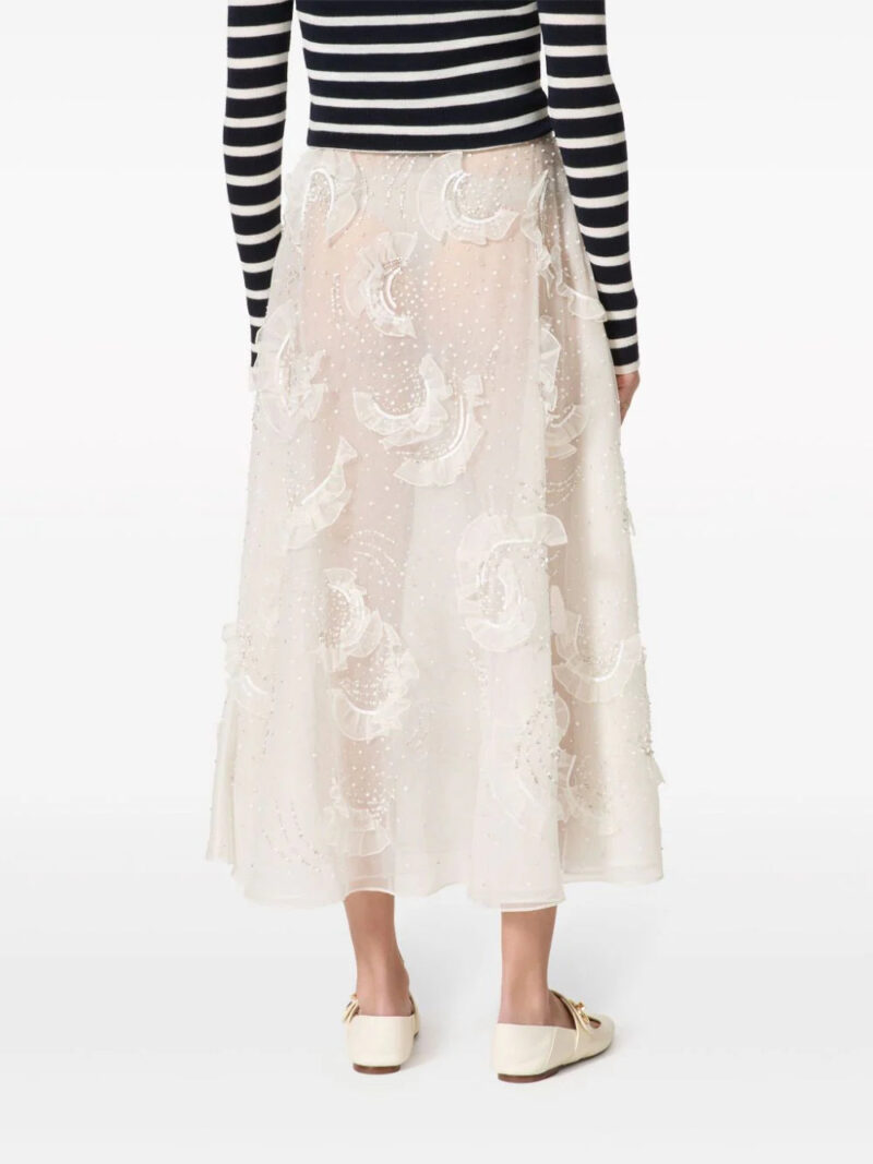 Valentino Garavani  appliquéd sheer midi skirt
