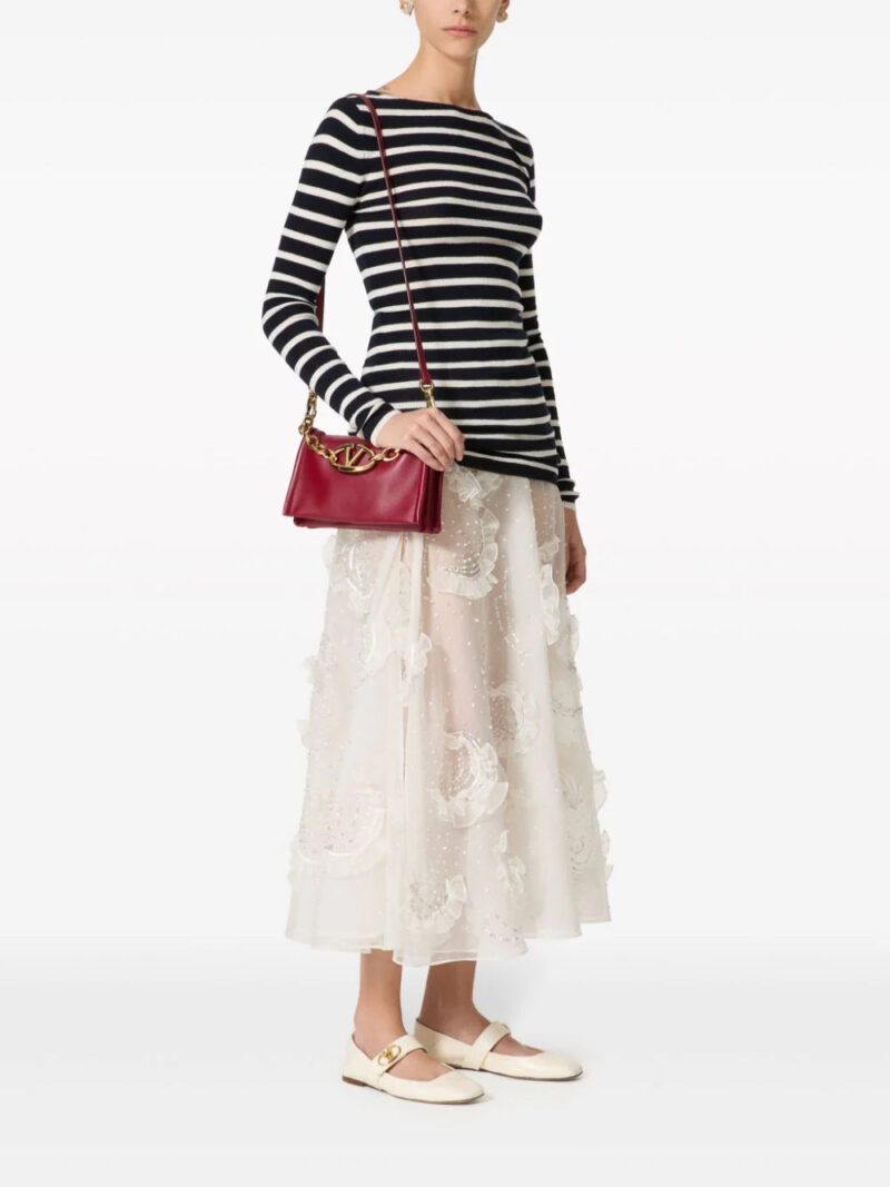 Valentino Garavani  appliquéd sheer midi skirt