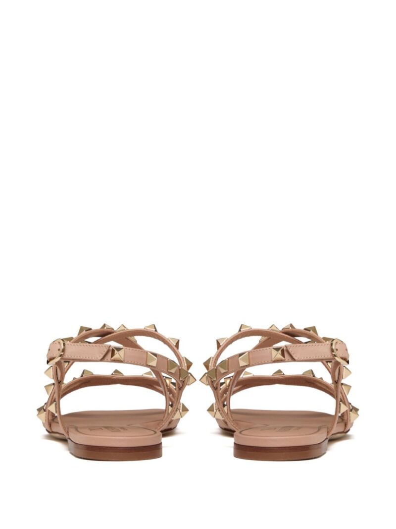 Valentino Garavani  Rockstud-embellished flat leather sandal