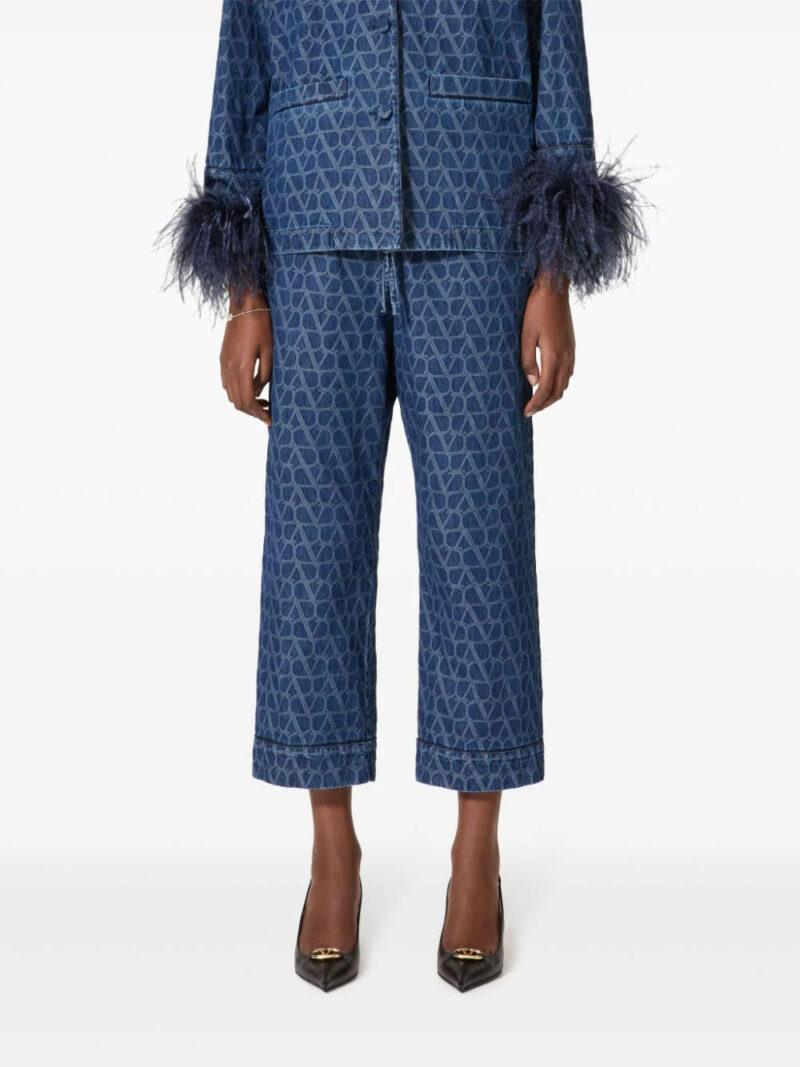 Valentino Garavani jacquard logo cropped trousers