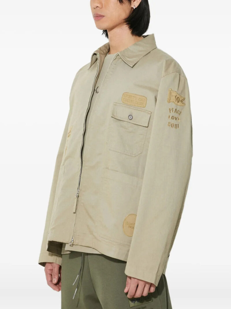 Universal Works embroidered-patches collared jacket
