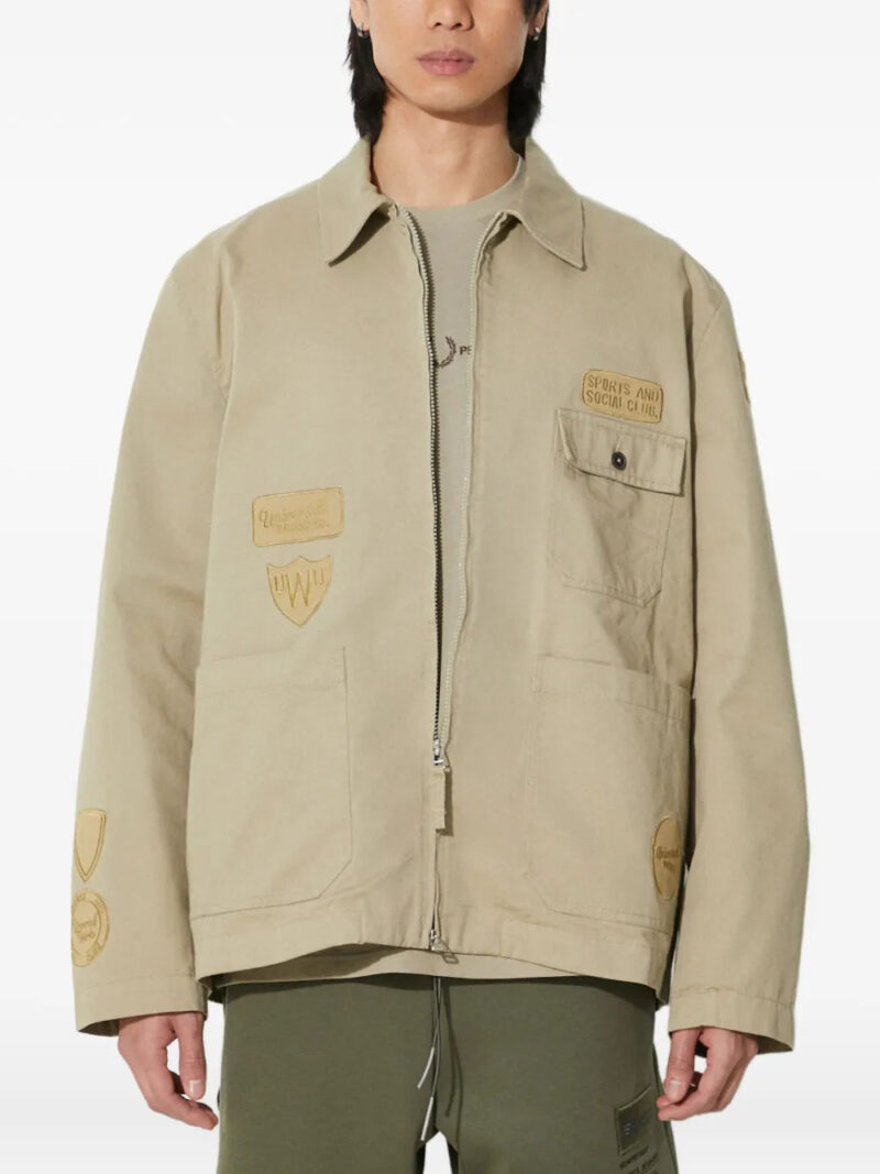 Universal Works embroidered-patches collared jacket