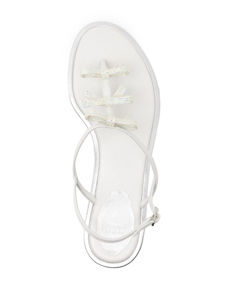 René Caovilla CATERINA WHITE THONG SANDAL 10