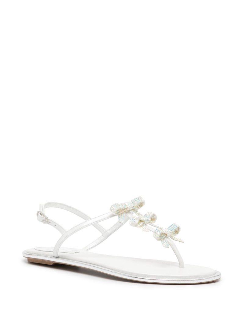 René Caovilla CATERINA WHITE THONG SANDAL 10