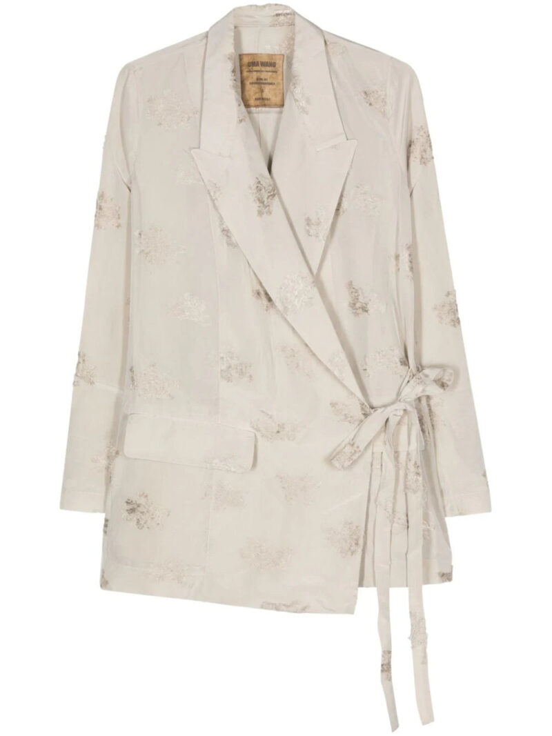 Uma Wang  floral-jacquard tied blazer