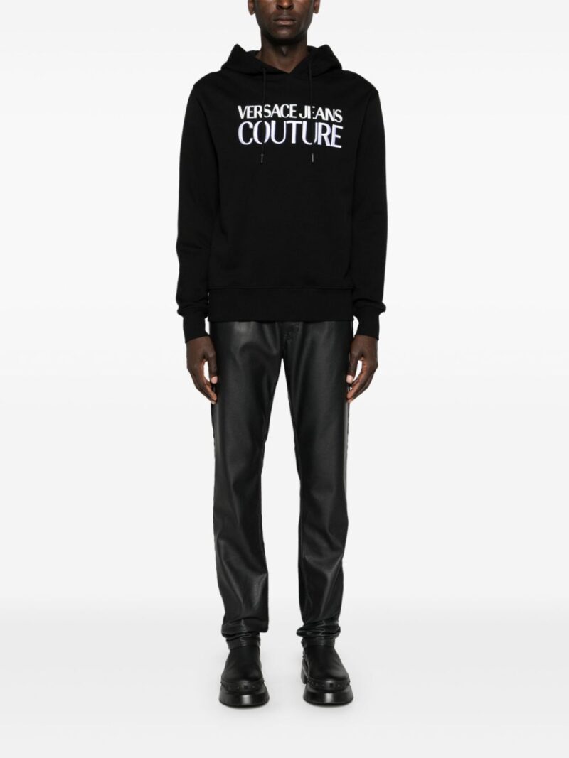 Versace Jeans Couture  logo-embroidered cotton hoodie