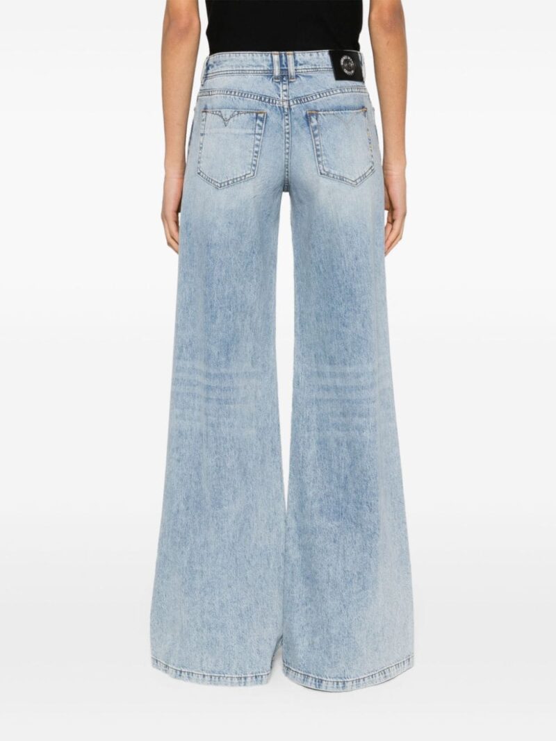 Versace Jeans Couture  crystal-logo straight-leg jeans