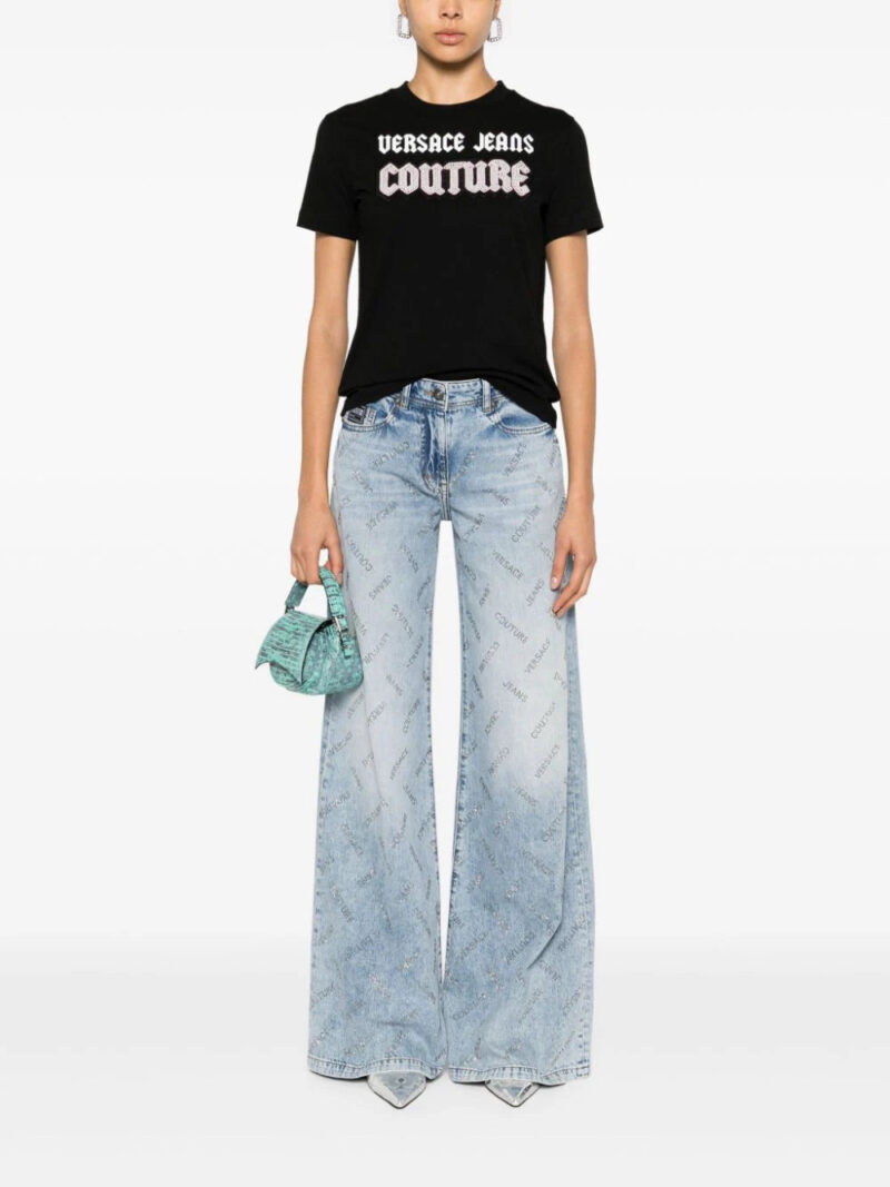 Versace Jeans Couture  crystal-logo straight-leg jeans