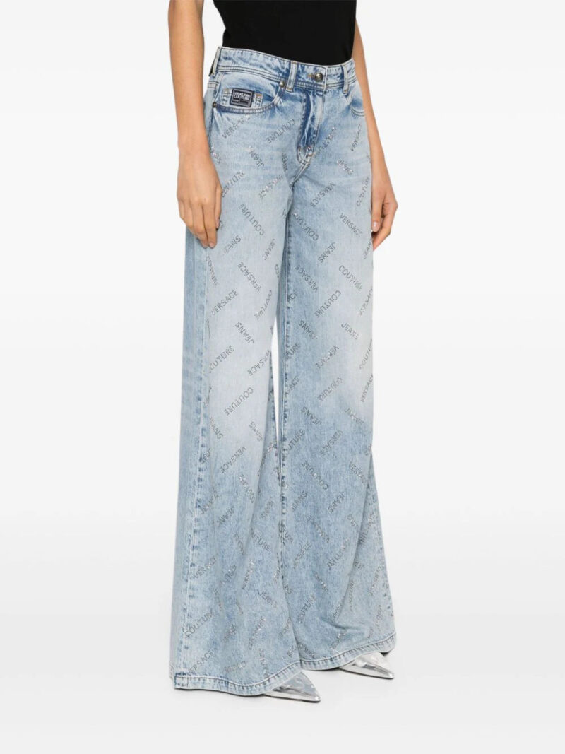 Versace Jeans Couture  crystal-logo straight-leg jeans