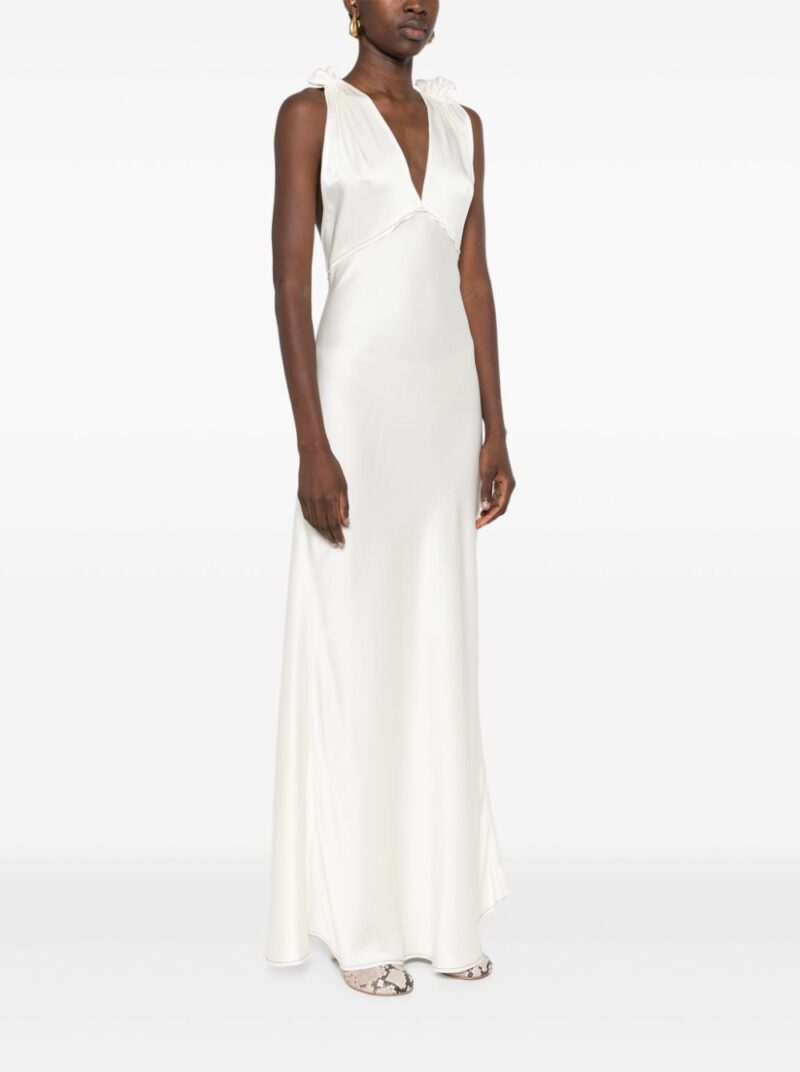 Victoria Beckham V-neck satin maxi dress