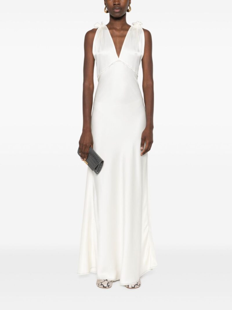 Victoria Beckham V-neck satin maxi dress