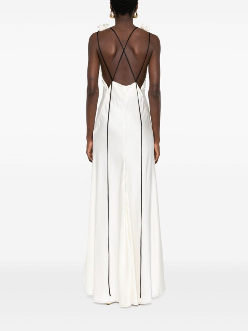 Victoria Beckham V-neck satin maxi dress
