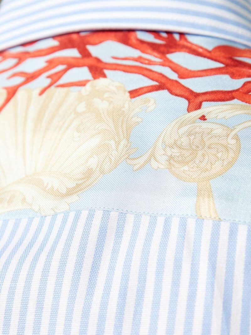 Versace Seashell Baroque striped cotton shirt