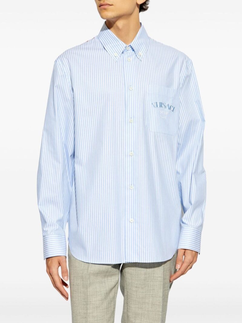 Versace Seashell Baroque striped cotton shirt