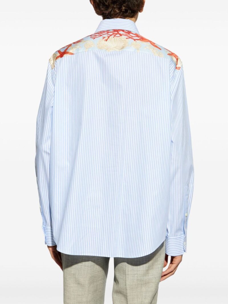 Versace Seashell Baroque striped cotton shirt