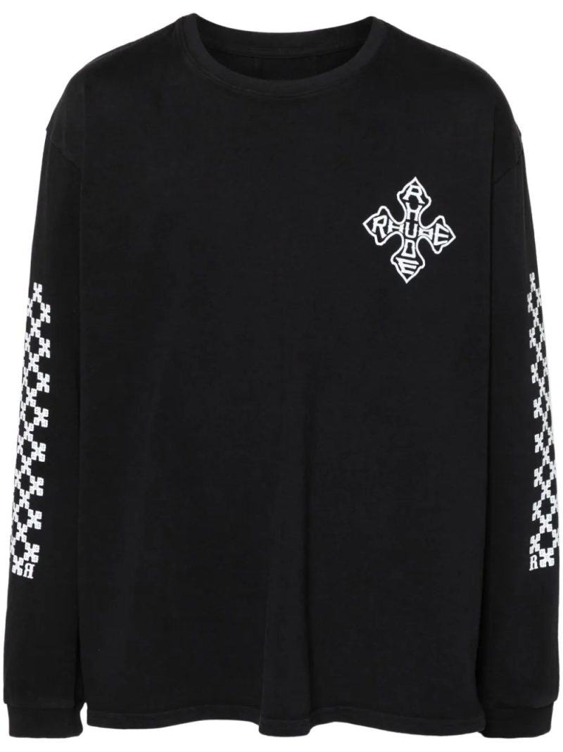 RHUDE  Cross-print cotton sweatshirt