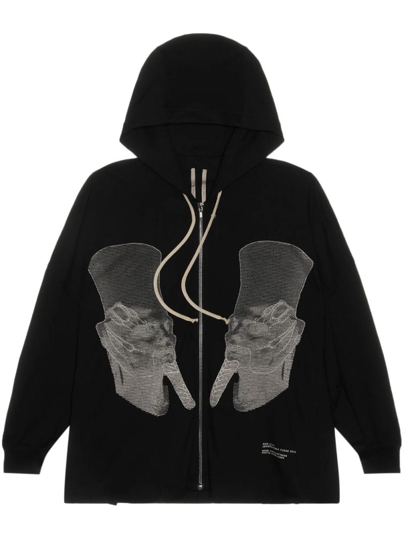 Rick Owens  graphic-print cotton hooded jacket