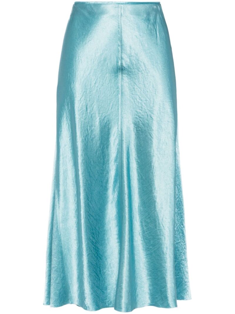 Vince  satin raw-edge midi skirt