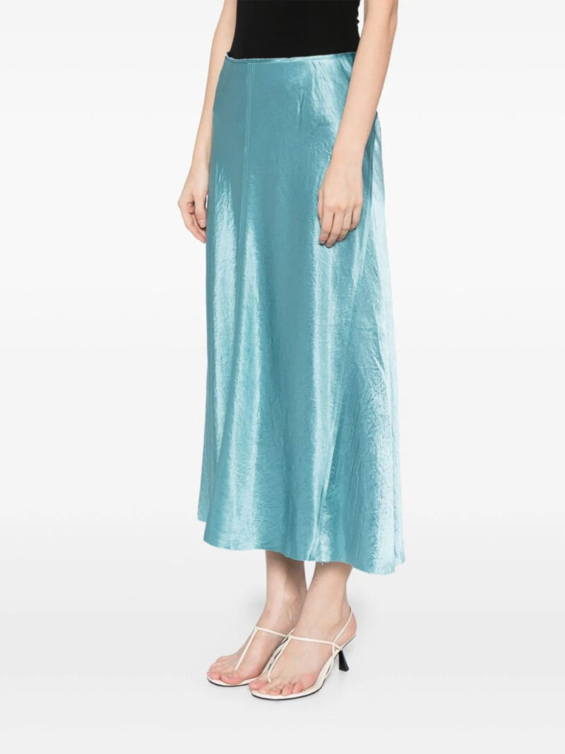 Vince satin raw-edge midi skirt