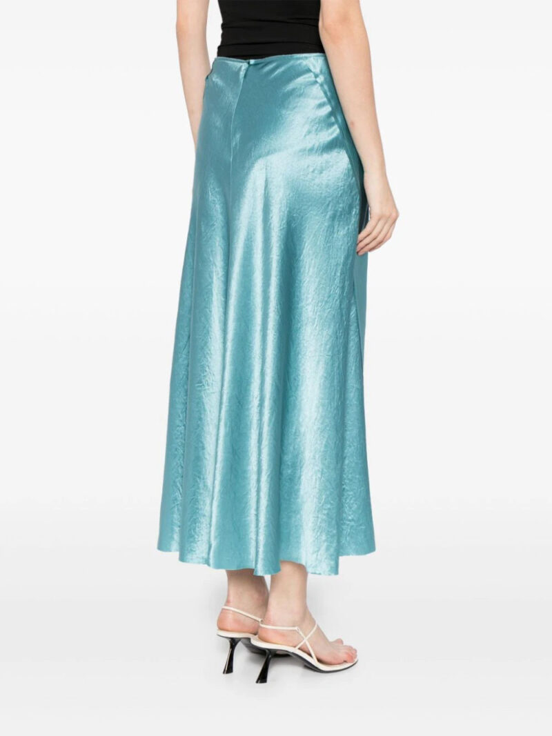 Vince satin raw-edge midi skirt