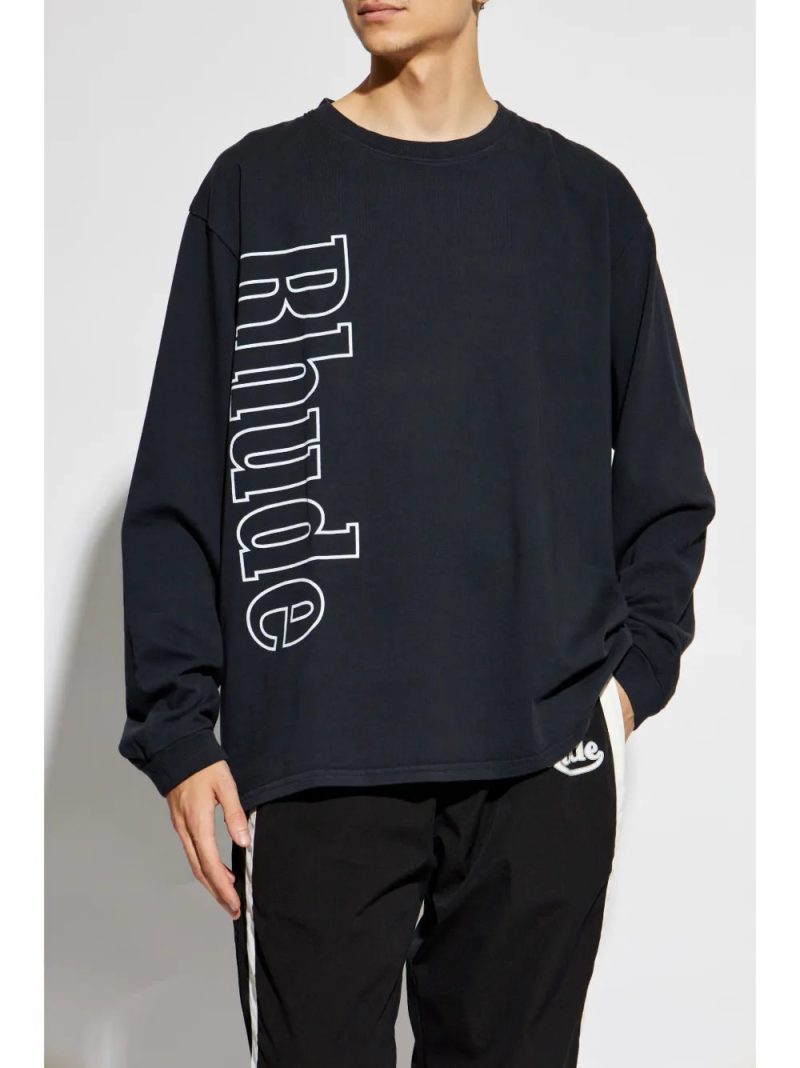 RHUDE  logo-print cotton sweatshirt