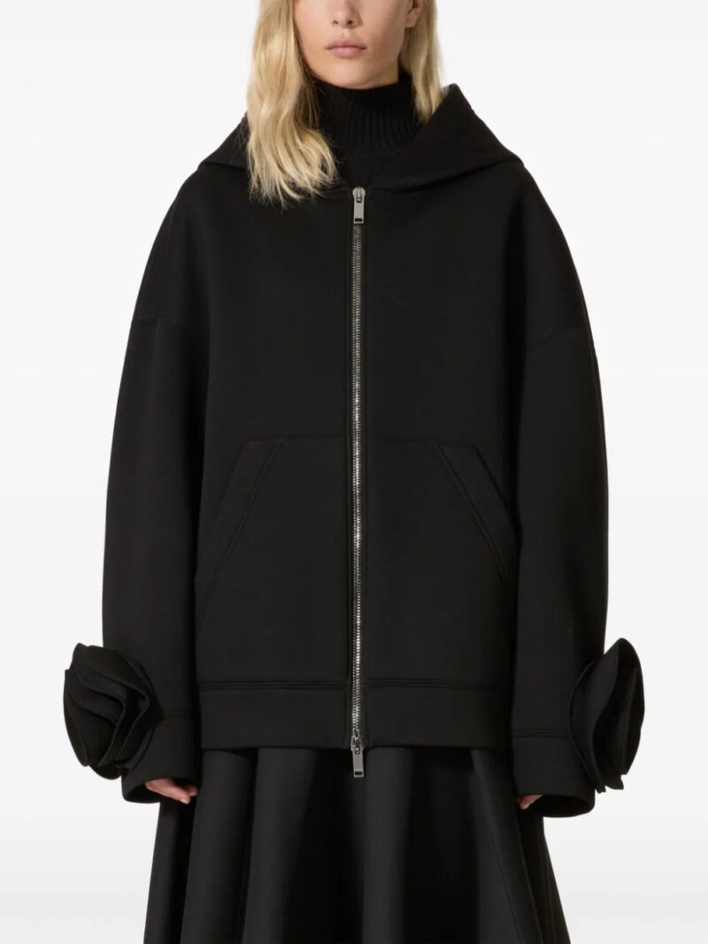 Valentino Garavani  floral appliqué zip jacket