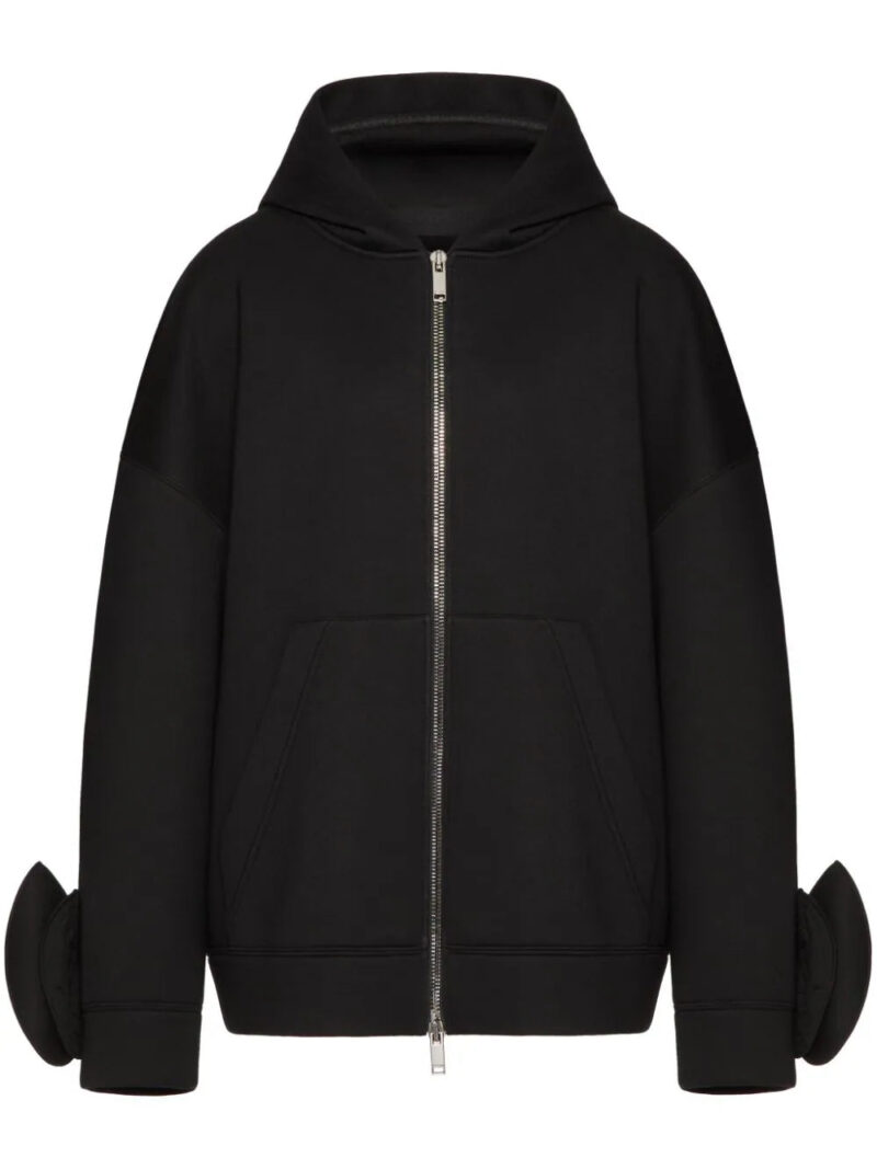 Valentino Garavani  floral appliqué zip jacket
