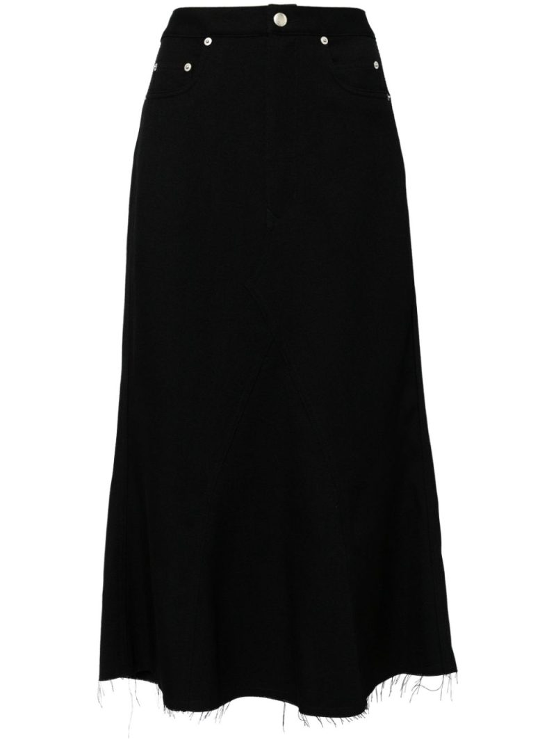 Rick Owens  frayed-edge skirt