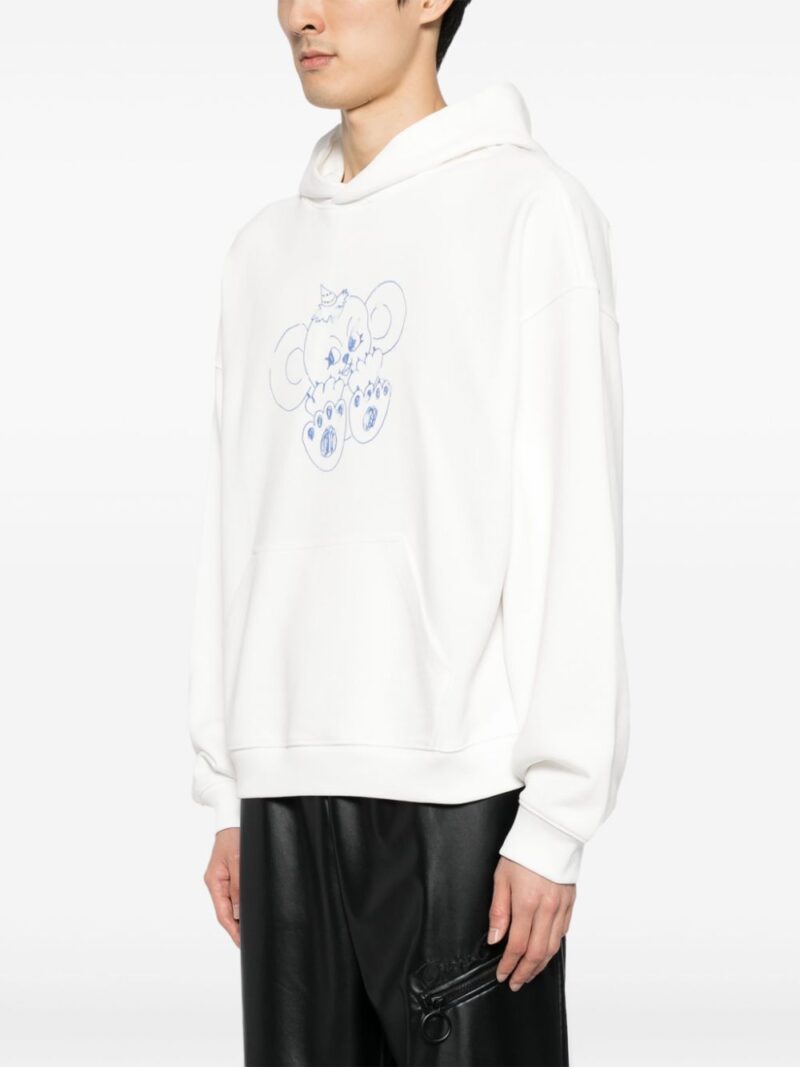 We11done monster-print cotton hoodie