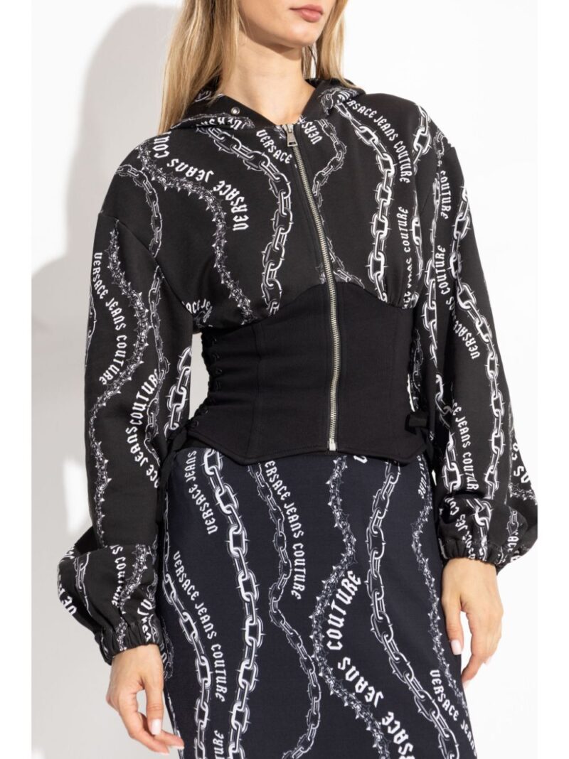 Versace Jeans Couture  Chain Couture-print panelled hoodie