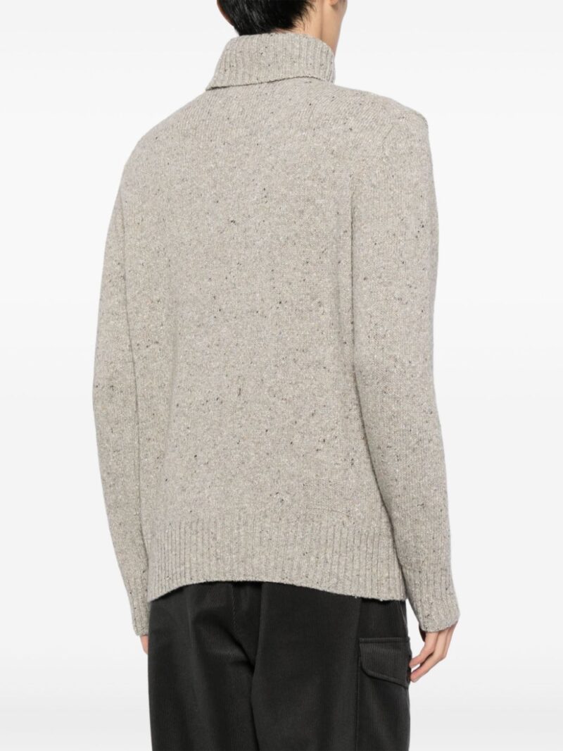 Universal Works roll neck tweed jumper
