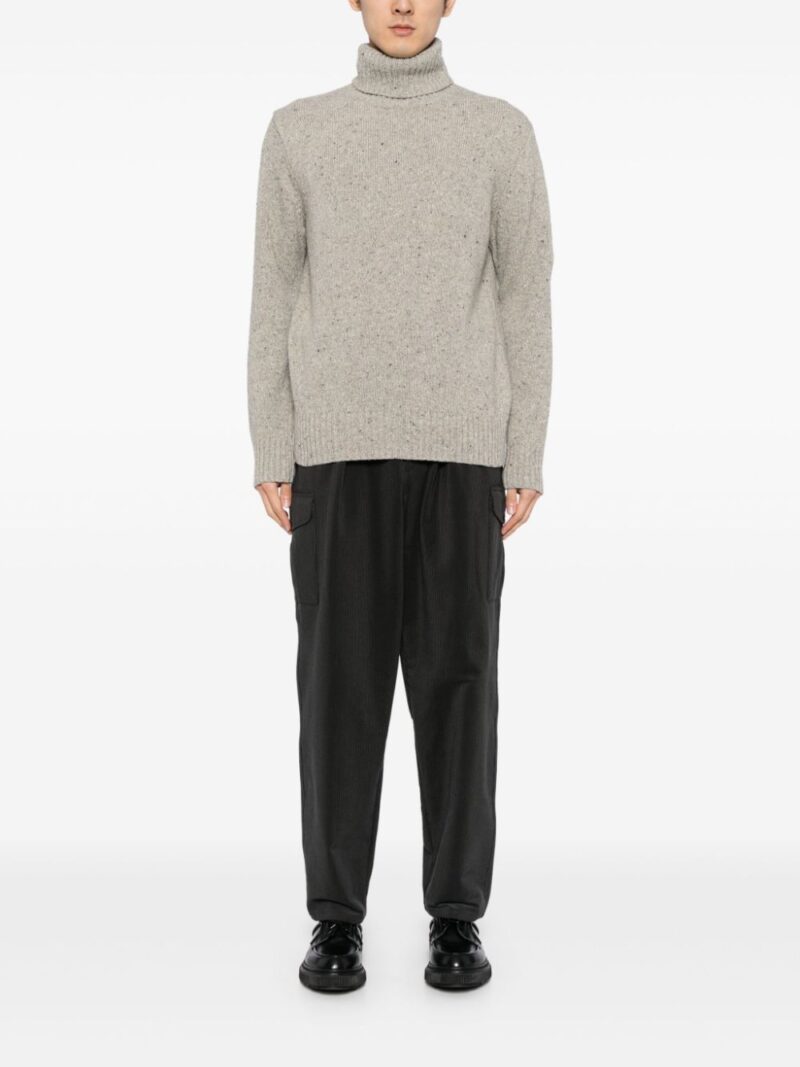 Universal Works roll neck tweed jumper
