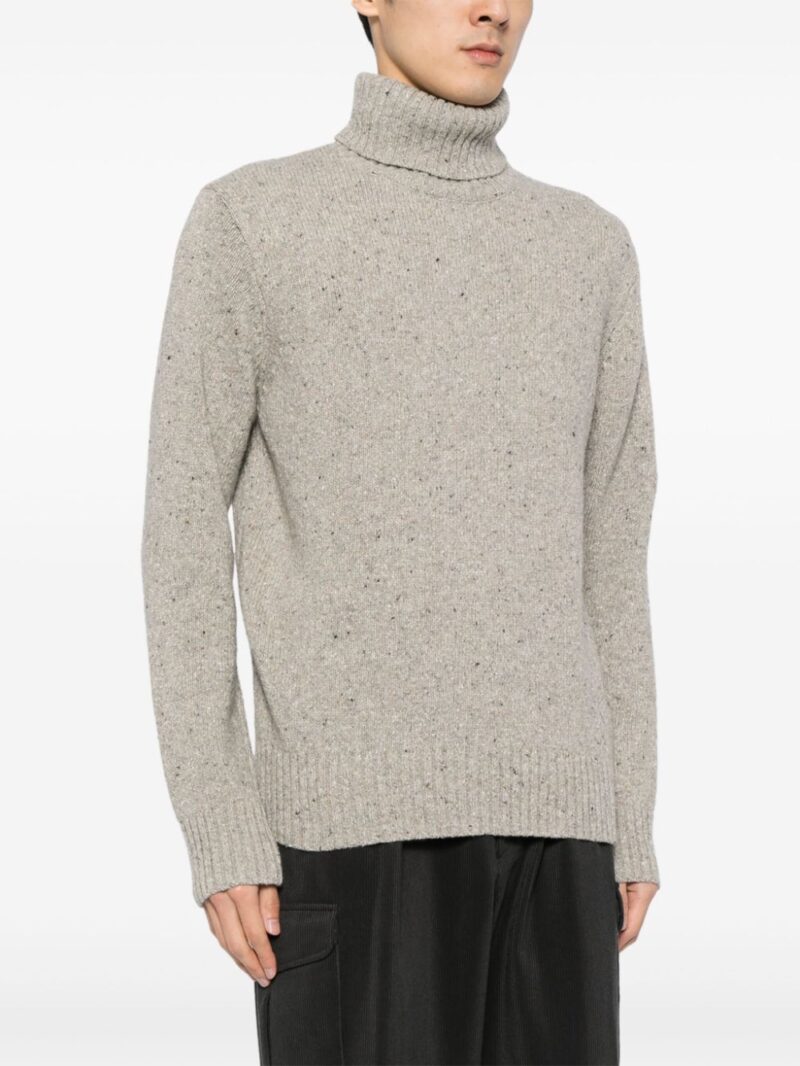 Universal Works roll neck tweed jumper