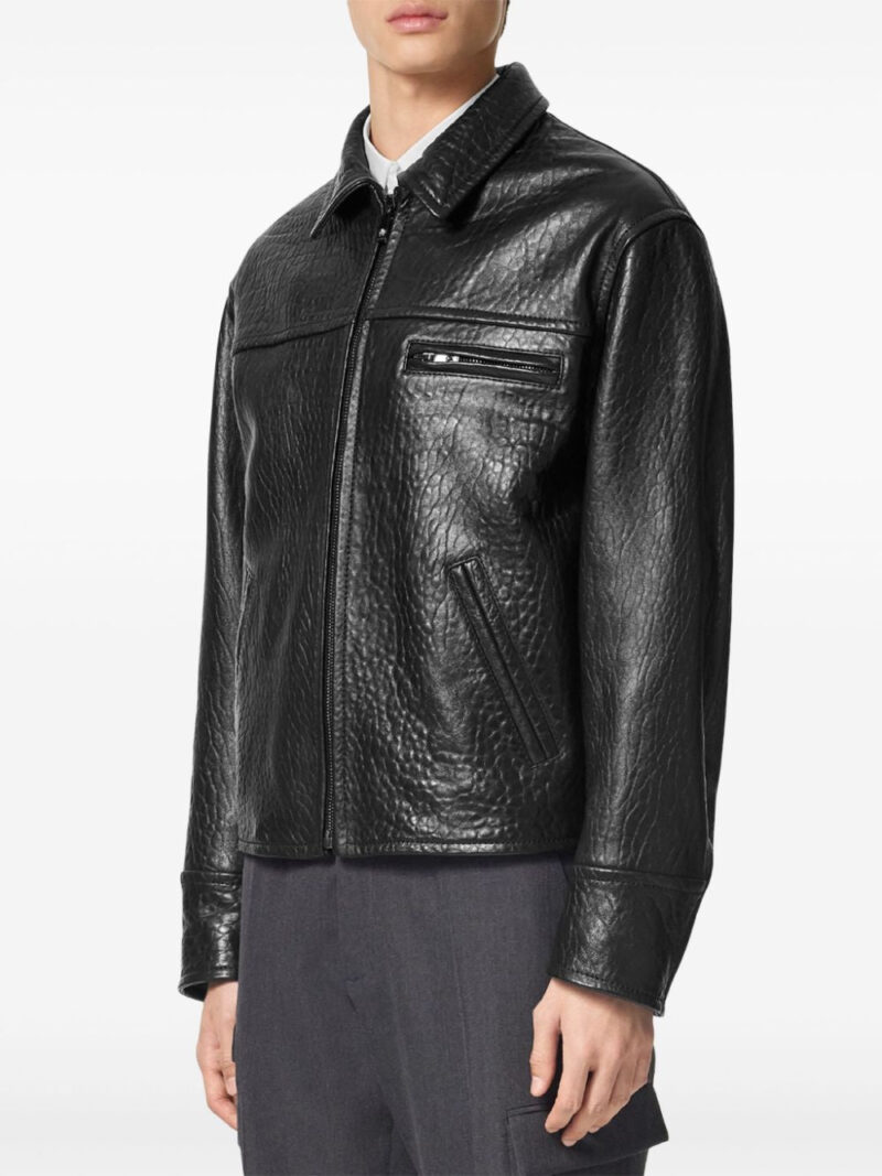 Versace  textured leather jacket