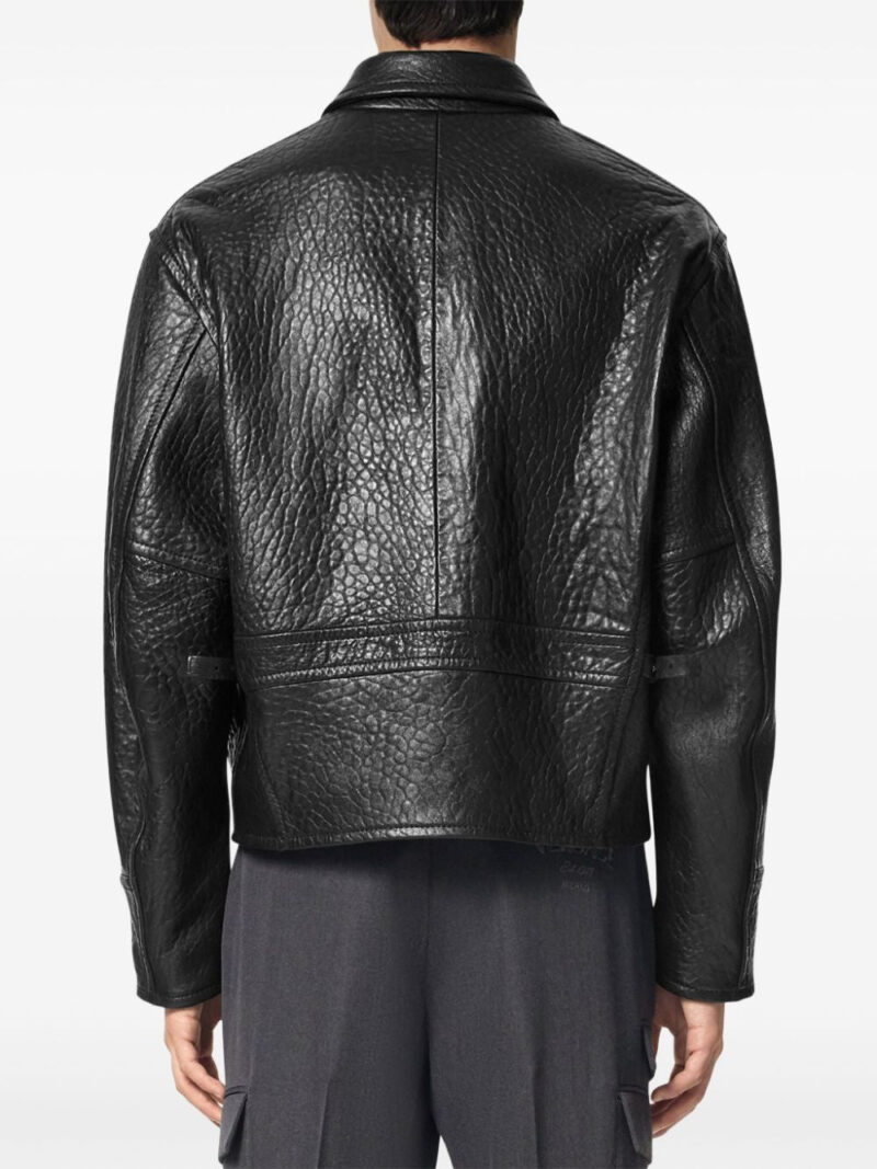 Versace  textured leather jacket