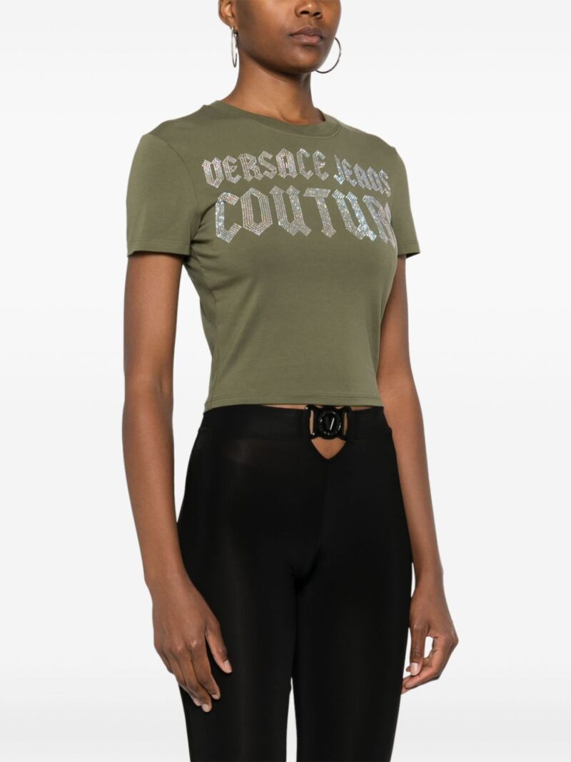 Versace Jeans Couture  crystal-embellished logo T-shirt