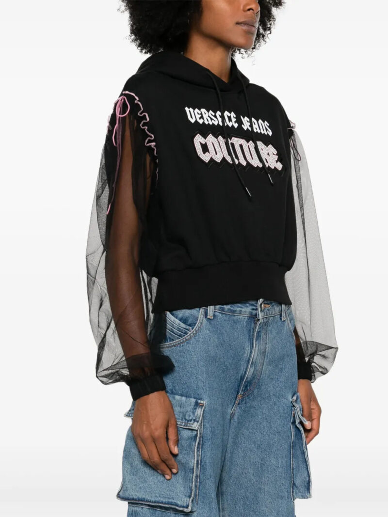 Versace Jeans Couture Embellished Gothic Logo hoodie sweatshirt